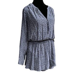 RAILS Gray Jasmine Midnight Stars Mini Dress Size Small Long Sleeve